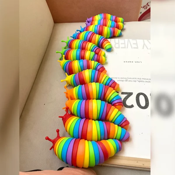 3D Slug Fidget Toy Colorful Slug Snail Toy Articulated Flexible All Ages Relief Anti-Anxiety Sensory Toys for Children - Image 3