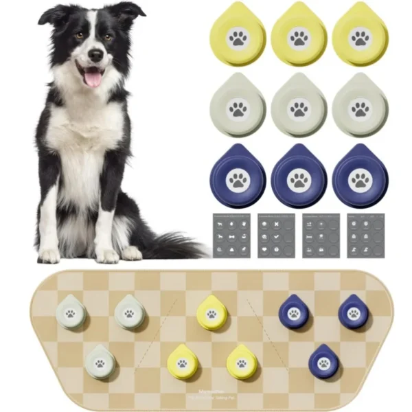 Mewoofun Dog Talking Button Set with Mat Communication Basic Get Started Kit Rechargeable Voice Recording Button 12 Packs - Image 9