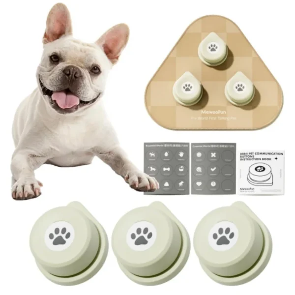 Mewoofun Dog Talking Button Set with Mat Communication Basic Get Started Kit Rechargeable Voice Recording Button 12 Packs - Image 7
