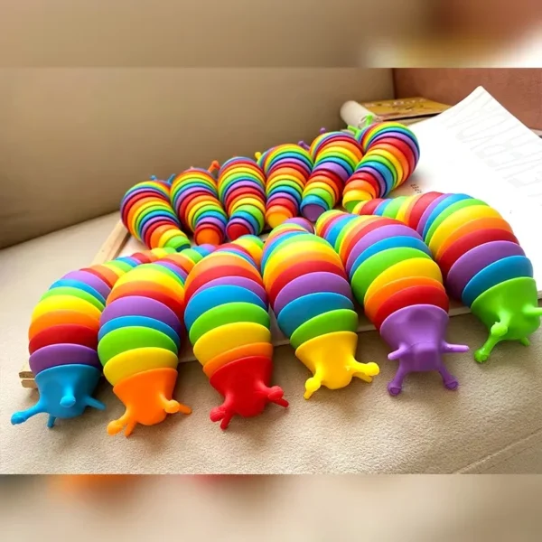 3D Slug Fidget Toy Colorful Slug Snail Toy Articulated Flexible All Ages Relief Anti-Anxiety Sensory Toys for Children - Image 4