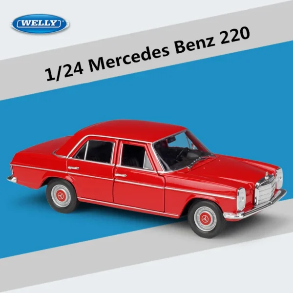 WELLY 1:24 Mercedes-Benz 220 Alloy Car Model Simulation Diecasts Metal Classic Retro Old Car Model Collection Childrens Toy Gift - Image 7