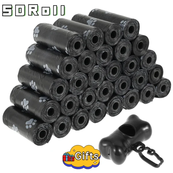10/30/50Roll Dog Poop Bags Disposable Pet Waste Bags Dog Waste Bags Design Pet Poop Clean Pick Up Bone Bag Dispenser Tools - Image 8