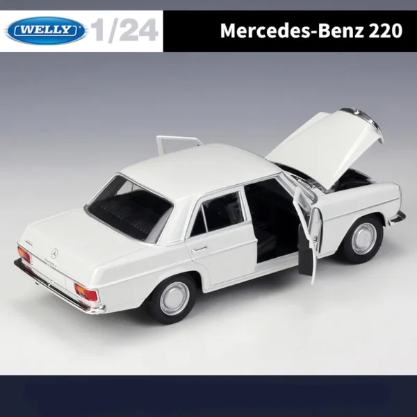 WELLY 1:24 Mercedes-Benz 220 Alloy Car Model Simulation Diecasts Metal Classic Retro Old Car Model Collection Childrens Toy Gift - Image 6