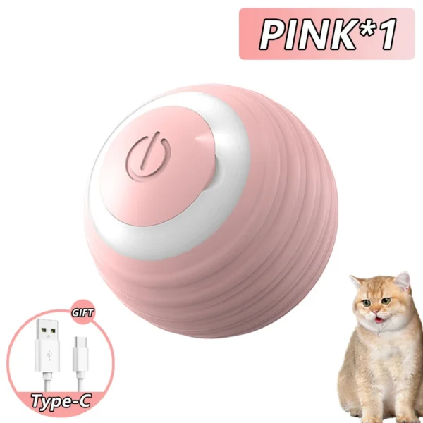 Cat Interactive Ball Toys Automatic Rolling Ball Faux Tail Rechargeable Smart Pet Electric Toy Dog Cat Training Imitate Mouse - Image 11