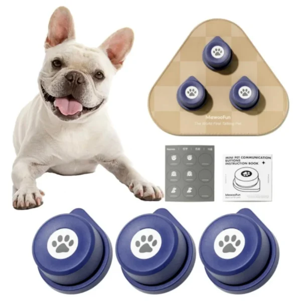 Mewoofun Dog Talking Button Set with Mat Communication Basic Get Started Kit Rechargeable Voice Recording Button 12 Packs - Image 8