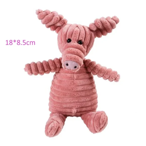 Plush Dog Toy Animals Shape Bite Resistant Squeaky Toys Corduroy Dog Toys for Small Large Dogs Puppy Pets Training Accessories - Image 15