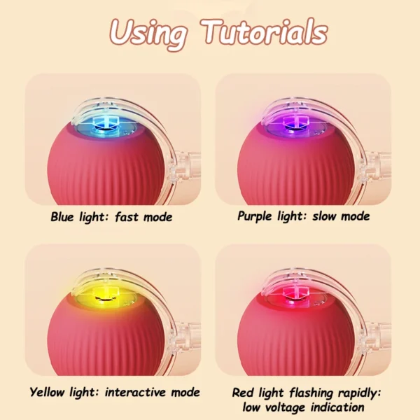 Cat Interactive Ball Toys Automatic Rolling Ball Faux Tail Rechargeable Smart Pet Electric Toy Dog Cat Training Imitate Mouse - Image 6